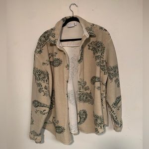 Paisley Soft Long-Sleeve Button Down/Lightweight Jacket